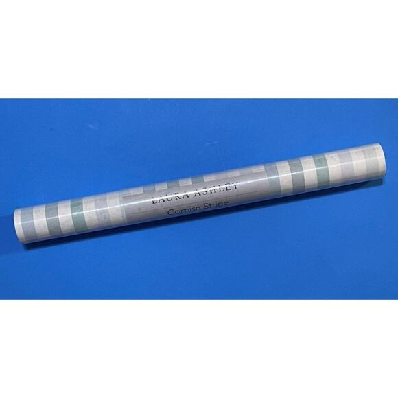 Laura Ashley Cornish Stripe Wallpaper Roll Grey Green More Available - Picture 7 of 7